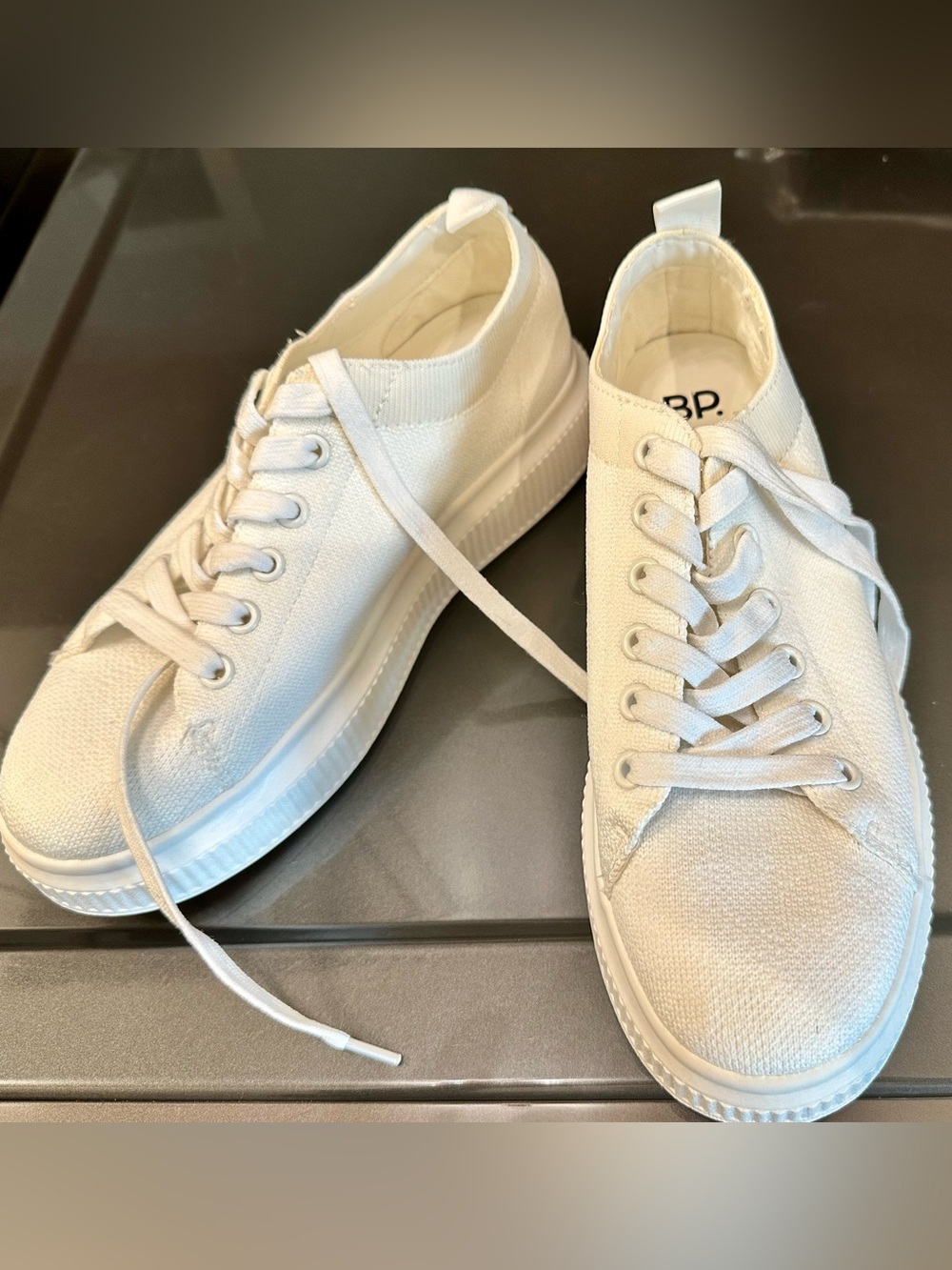 BP White Platform Sneakers size 8.5M